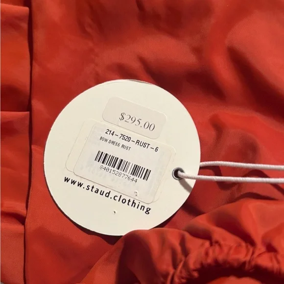 STAUD Bow Puff-Sleeve Mini Dress NWT - Picture 8 of 11